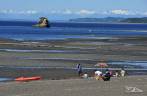 Horário de maré seca em Isla Quinchao, pequena ilha do arquipélago de Chiloé, no sul do Chile